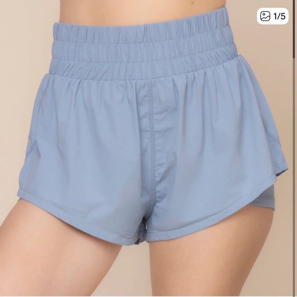 POPFLEX Light Blue super short Athletic Shorts